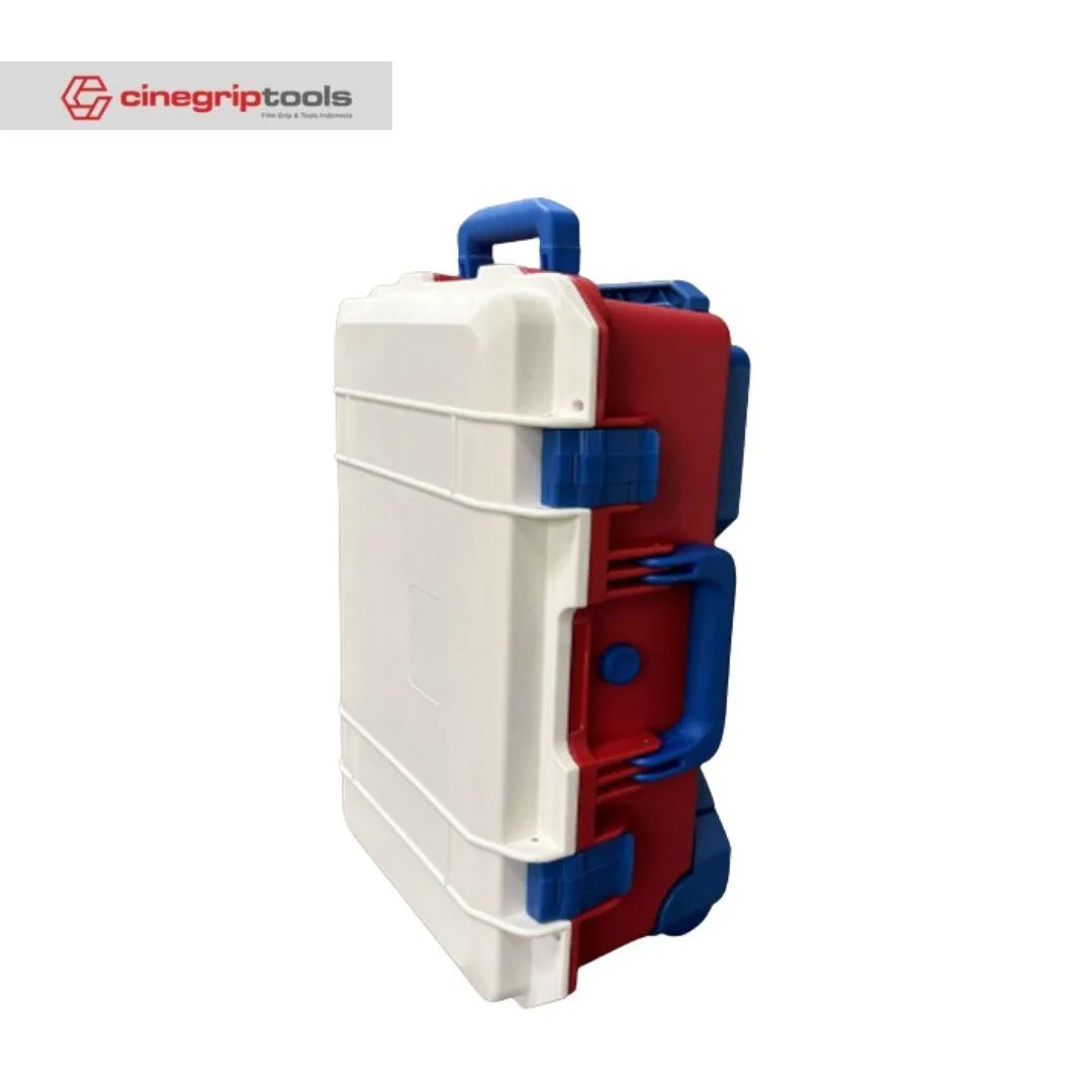 SMRITI HARDCASE (Pelican Copy) S5129 Pull Rod Protective Waterproof Tools Case With Pick and Pluck Foam - BlueRedWhite