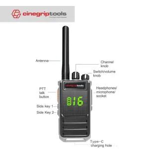 CInegriptools WalkieTalkie Model T66 - Black