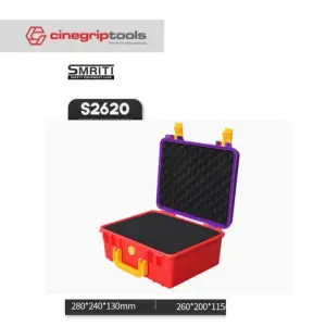 SMRITI S2620 Pull Rod Protective Waterproof IP67 Tools Case With Pick and Pluck Foam - Purple Red