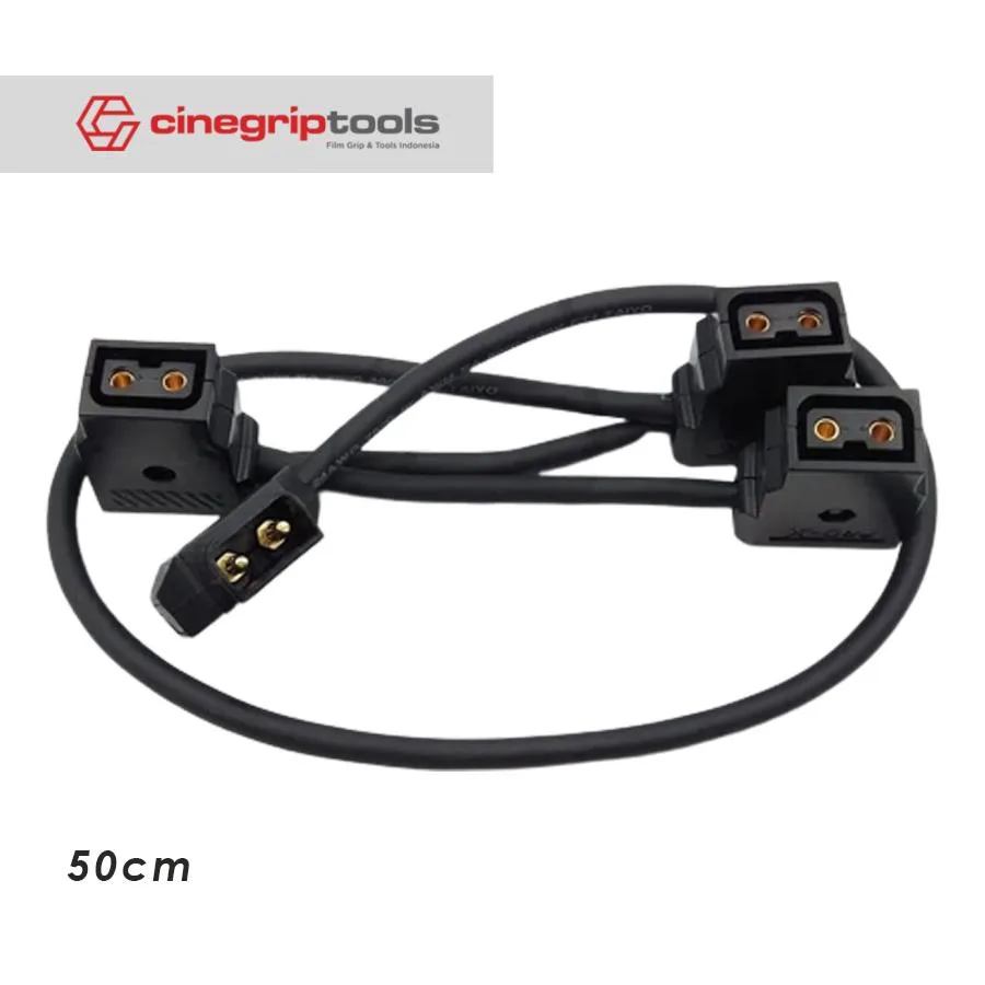 Male D-Tap to 3 P-Tap Female Hub Cable BMCC Anton Vmount Battery 50cm