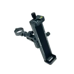 Leaplight - Metal Aluminum Alloy Tab/Ipad Holder Handlebar Bracket - Flat Clamp Interface With Fixed Rubber Ring