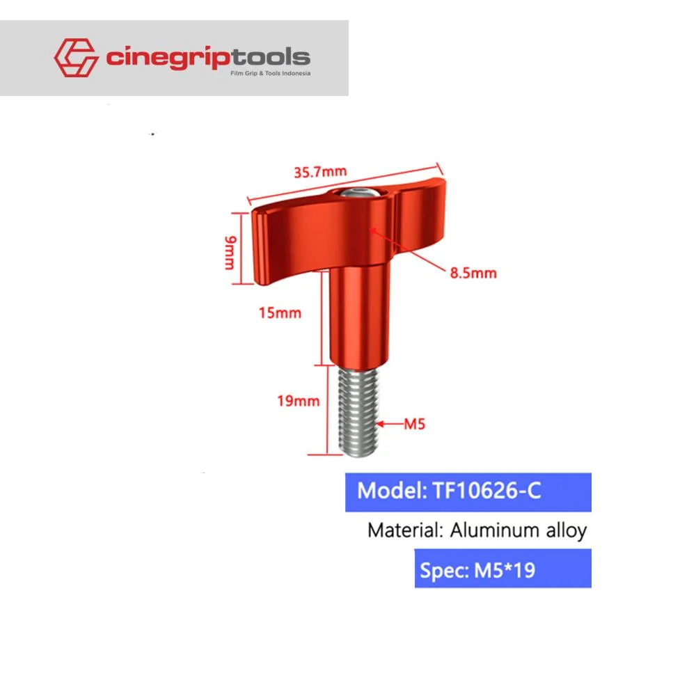 T Type Thumb Screw M5*19 Red Universal / For DJI