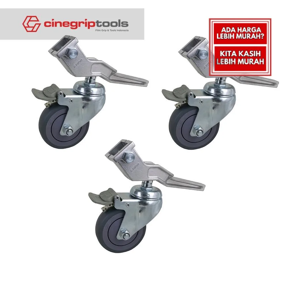 Kupo KC-100S | Dia 100 mm Caster w/ Brake (set for 3 – Square)