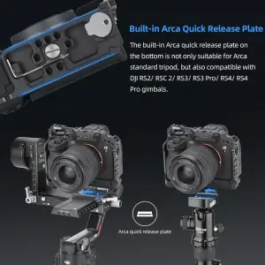 Nitze Camera Cage for Sony a7R V / a7 IV / a7R IV / a7R III / a7 III / a7S III with Built-in NATO Rail T-S13A