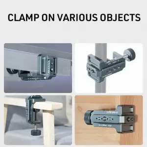 LEAPLIGHT Photography C Clamp Aluminum Table C-clamp with 1/4" NATO Desktop Camera Mount for Magic Arm Video Camera Light Stand