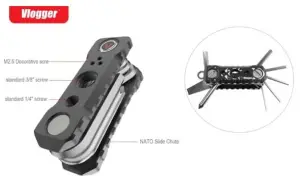Vlogger Multifunctional Camera Combination tool 1/4 3/8 cross-shaped Hexagonal Compact