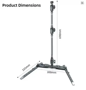 Leaplight phone stand for overhead photography, a desktop tripod for shooting and recording videos, VOLG live streaming, unboxing,and bird's-eye view. Expandable fill light. - LYX2 stand (single base only) + LYE18 Magic Arm