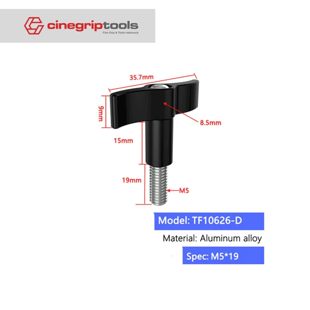 T Type Thumb Screw M5*19 Black Universal / For DJI
