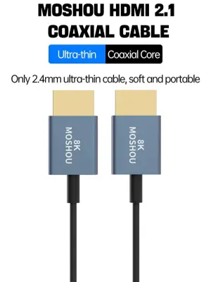 MOSHOU Ultra-thin coaxial HDMI to HDMI Cable 8k 3 meter