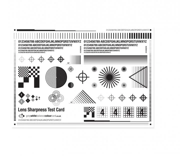 Lens Sharpness Test Card