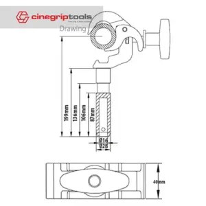 KCP-814 Silver Arch Coupler w/ 28mm Spigot / 16mm Stud Silver