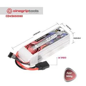 CODDAR 4S 6500MAH 14.8V 60C XT60 Soft Pack RC Lipo Battery
