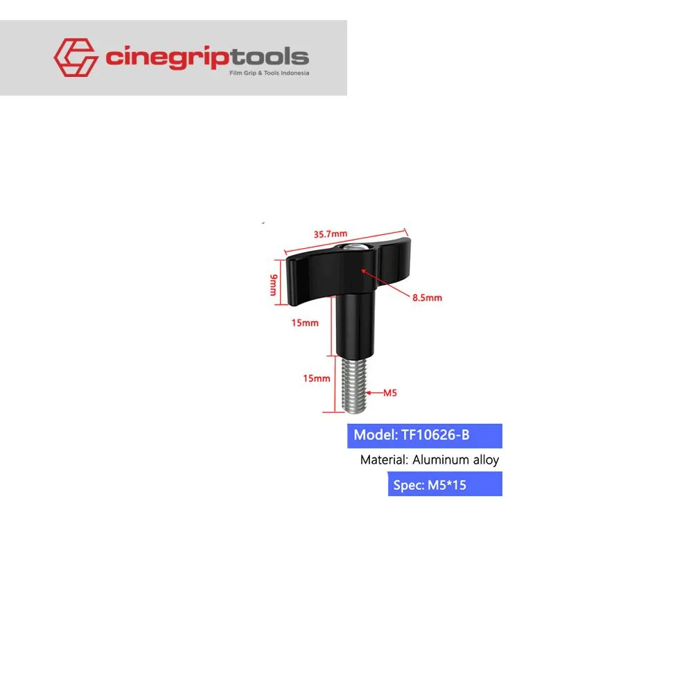 T Type Thumb Screw M5*15 Black Universal / For DJI