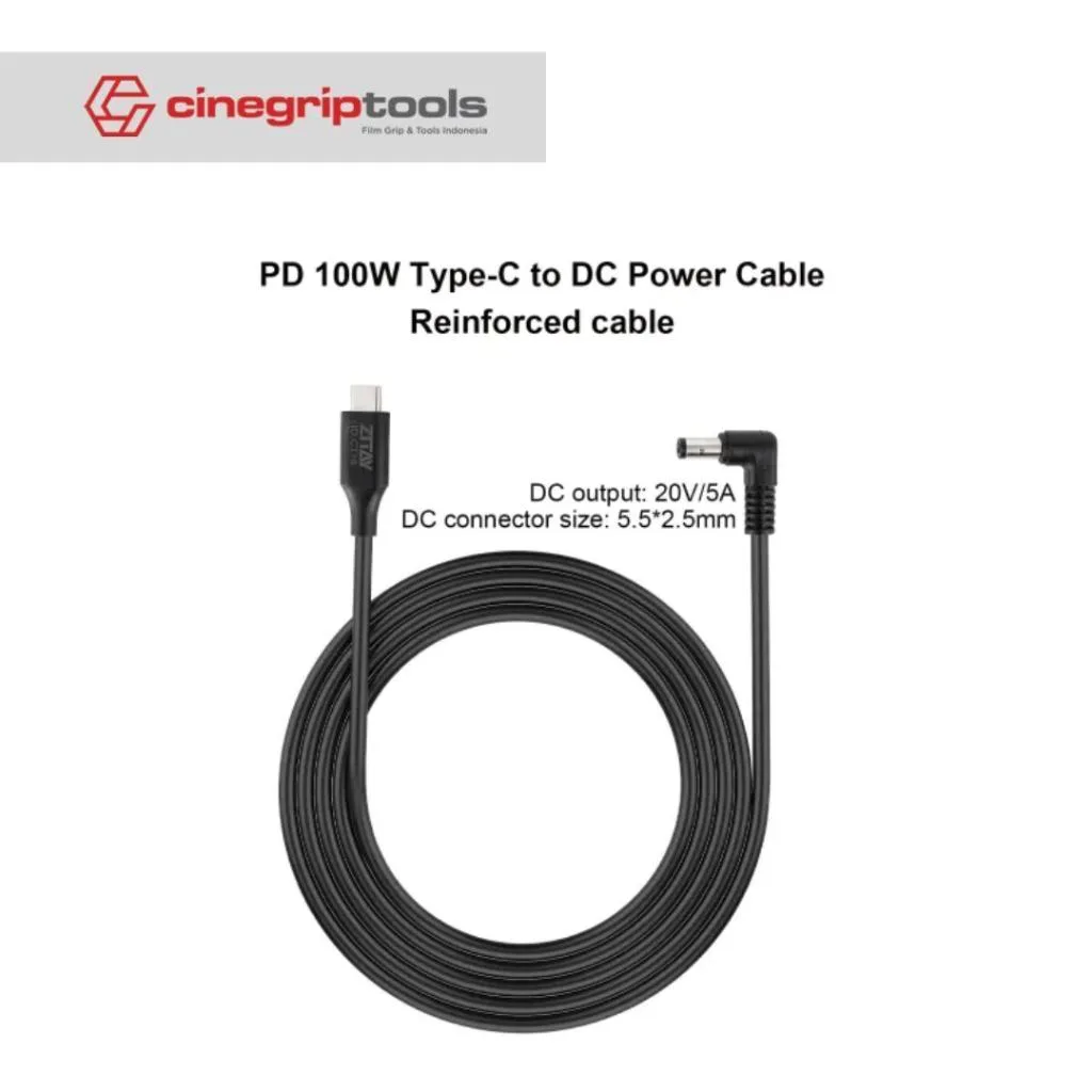 ZITAY PD100W Type-C to DC power cable - Elbow type, without lock