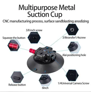 Multi-Function Support Load 100Kg 6 Inch Suction Cup For Car Camera