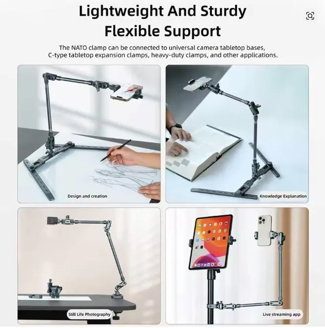 Leaplight phone stand for overhead photography, a desktop tripod for shooting and recording videos, VOLG live streaming, unboxing,and bird's-eye view. Expandable fill light. - LYX2 stand (single base only) + LYE18 Magic Arm