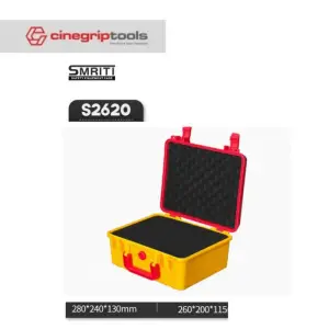 SMRITI S2620 Pull Rod Protective Waterproof IP67 Tools Case With Pick and Pluck Foam - Red Yellow