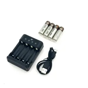 Battery charger Ni-MH battery four 2500 mAh - 4 cell AA package MIC/CLIP ON/ZOOM