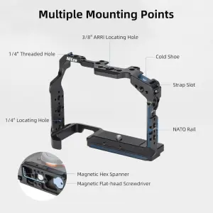 Nitze Camera Cage for Sony a7R V / a7 IV / a7R IV / a7R III / a7 III / a7S III with Built-in NATO Rail T-S13A