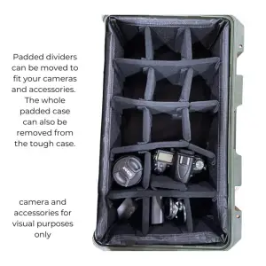 SMRITI S5129 (Pelican Copy) Pull Rod Protective Waterproof IP67 Tools Case Padded Divider - Red