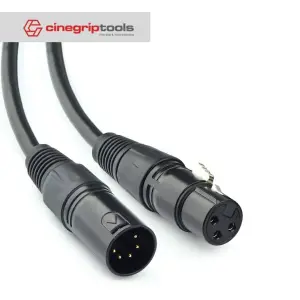 3 Pin XLR Female to 5 Pin XLR Male DMX Turnaround Adapter Cable - 1 M