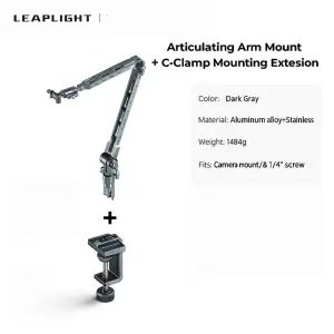LEAPLIGHT Flexible Magic Arm W C-Clamp Overhead Camera Mount 360°Rotatable Cantilever Stand ArticulatingArm for Phone/iPad Stand