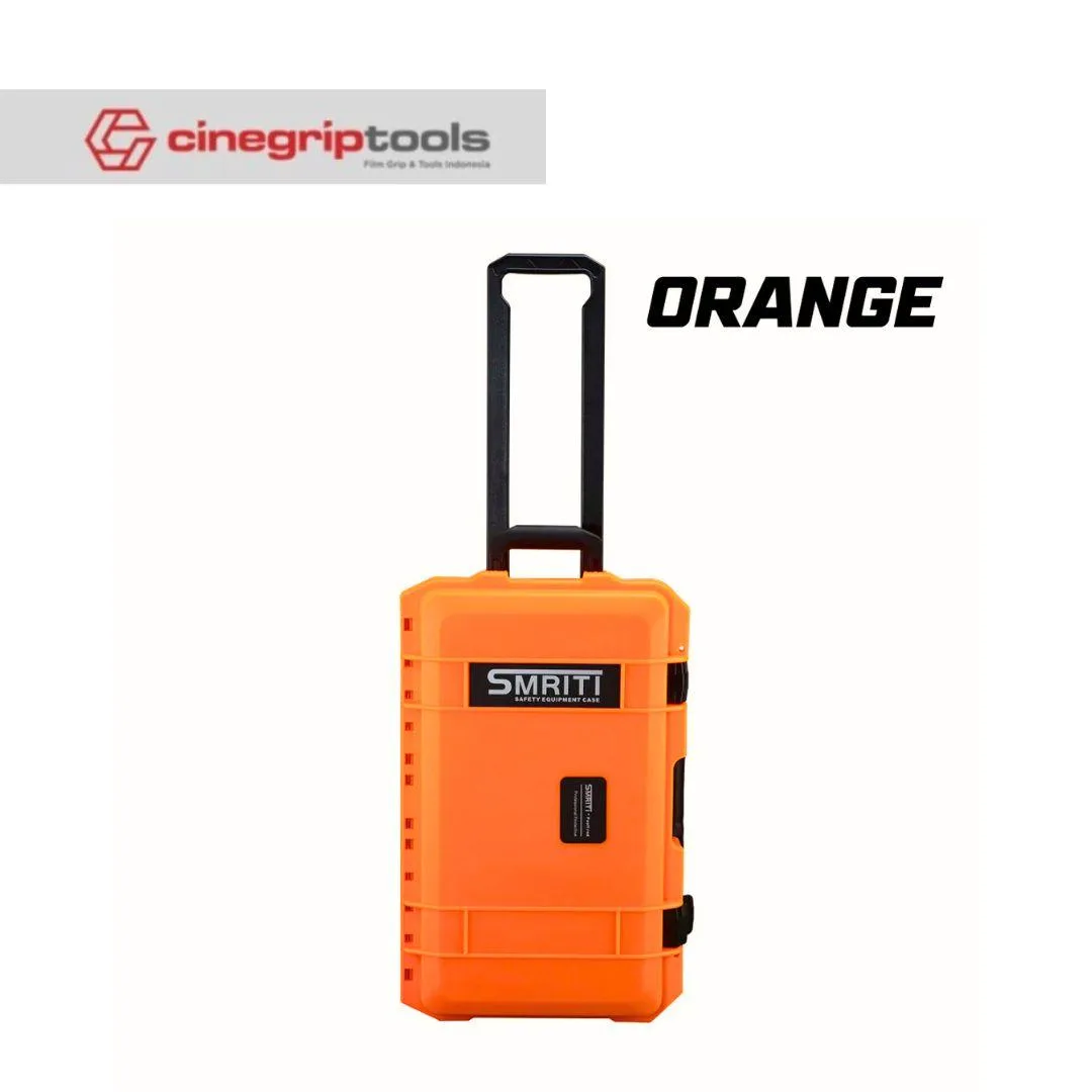 SMRITI HARDCASE (Pelican Copy) S5129 Pull Rod Protective Waterproof Tools Case with Padded Divider - Orange
