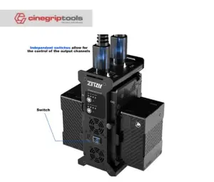 ZITAY Dual Channel V-Mount Battery Adapter Converter Power Supply for Video LED Light with Quick Release Set