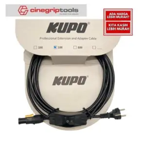 KUPO Power Cord for Aputure and Nanlux with Switch (Schuko) 5 Meters