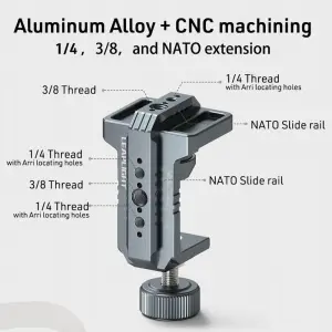 LEAPLIGHT Photography C Clamp Aluminum Table C-clamp with 1/4" NATO Desktop Camera Mount for Magic Arm Video Camera Light Stand