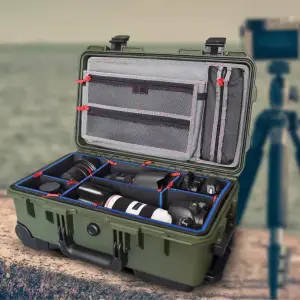 SMRITI HARDCASE (Pelican Copy) S5129 Pull Rod Protective Waterproof IP67 Tools Case With Warren file + TrekPak - Yellow