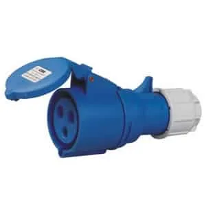 CONNECTOR 32A 2P+E 6h 230V~ IP44 BLUE - 223N