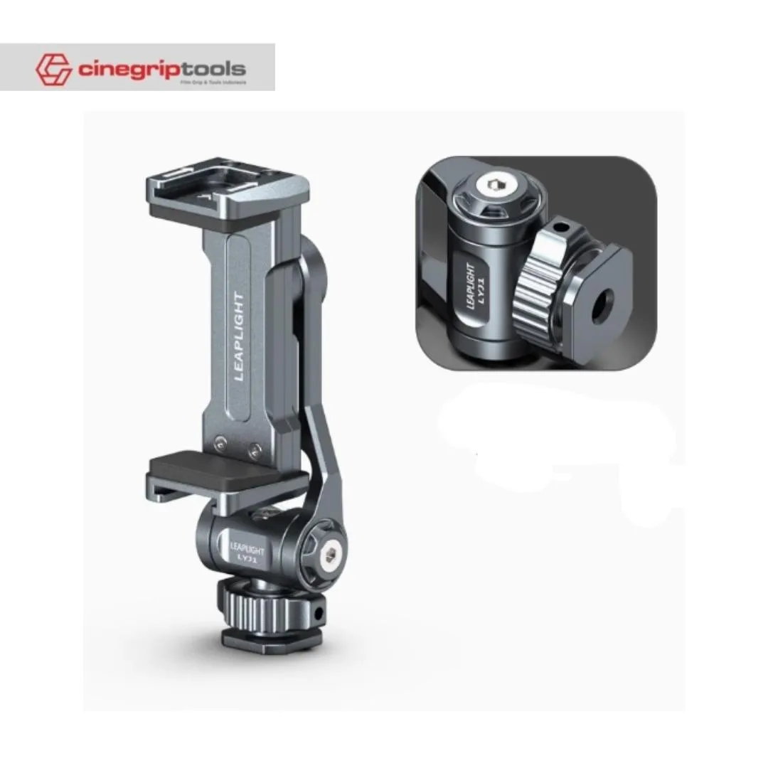 Leaplight Phone holder Metal Aluminum Alloy Hot and Cold Shoes with Screen Bracket (bottom Cold Shoe +1/4 threaded Hole Interface)