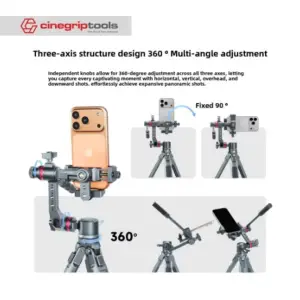 Leaplight aluminum alloy mobile phone camera gimbal 360-degree rotation adjustment, expandable. LYR3