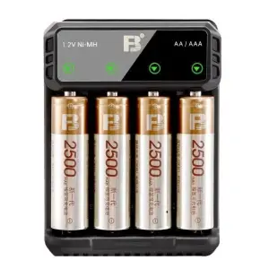 Battery charger Ni-MH battery four 2500 mAh - 4 cell AA package MIC/CLIP ON/ZOOM