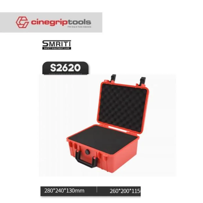 SMRITI S2620 Pull Rod Protective Waterproof IP67 Tools Case With Pick and Pluck Foam - Red
