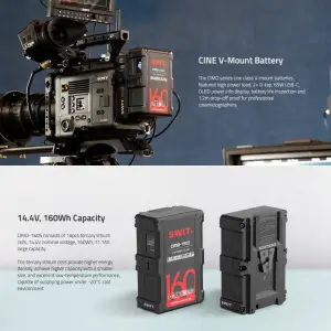 SWIT V-mount Battery CIMO-160S 160Wh USB-C OLED info Cine