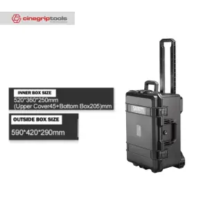 SMRITI HARDCASE (Pelican Copy) S5236 Pull Rod Protective Waterproof IP67 Tools Case Pick and Pluck Foam - Black
