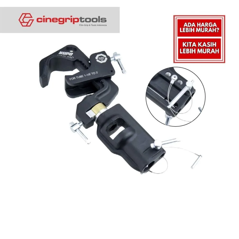 KCP-150 KUPO TUV CLAMP COUPLER - SWIVELING PIPE C CLAMP UNIVERSAL HEAD