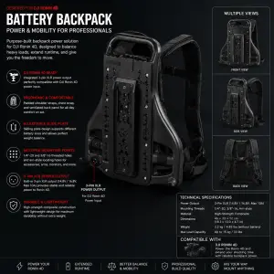 DJI Ronin 4D , SONY CineAlta 3/8 screws hold the camera backpack
