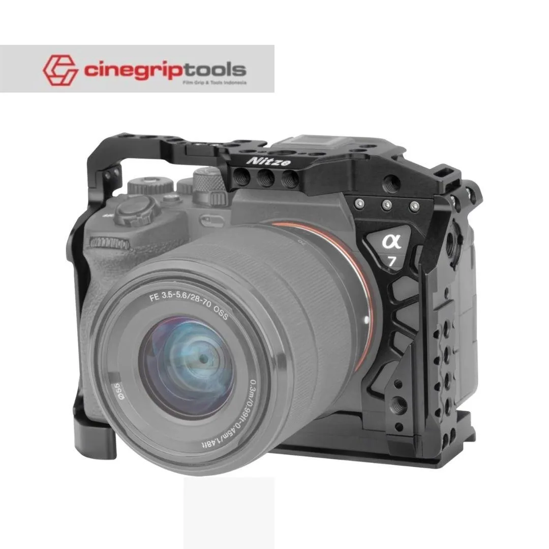 Nitze Cage Sony A7 IV & A7R V Camera with Built-in NATO Rail and Full/Half Cage Interchangeable