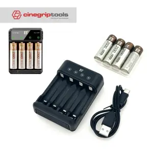 Battery charger Ni-MH battery four 2500 mAh - 4 cell AA package MIC/CLIP ON/ZOOM
