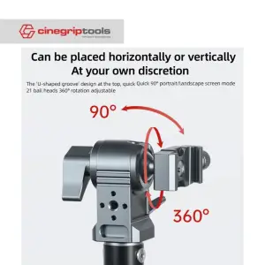 LEAPLIGHT HORIZONTAL ADAPTER FOR LIGHT FIXTURE 3/8 TO 1/4 BASE ONE GIMBAL WITH DUAL FUNCTIONS- LYDJ-1