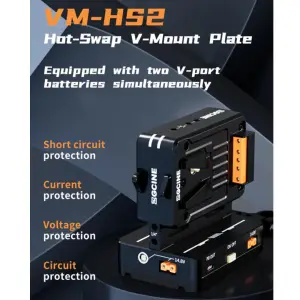SWIT V Mount Battery VM-HS2 Hot Swap/Shark Fin Dual Micro Plate