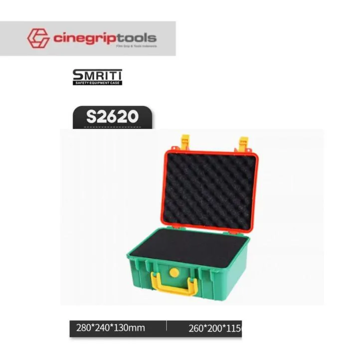SMRITI S2620 Pull Rod Protective Waterproof IP67 Tools Case With Pick and Pluck Foam - Red Green