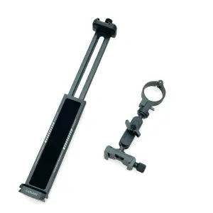 Leaplight - Metal Aluminum Alloy Tab/Ipad Holder Handlebar Bracket - Flat Clamp Interface With Fixed Rubber Ring