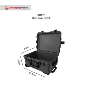 SMRITI HARDCASE (Pelican Copy) S5236 Pull Rod Protective Waterproof IP67 Tools Case Pick and Pluck Foam - Black