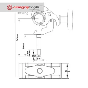 KCP-816 Silver Arch Coupler w/ 28mm Spigot / 16mm Stud Silver