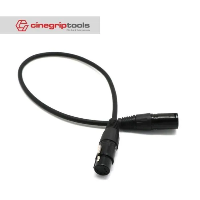 3 Pin XLR Female to 5 Pin XLR Male DMX Turnaround Adapter Cable - 1 M