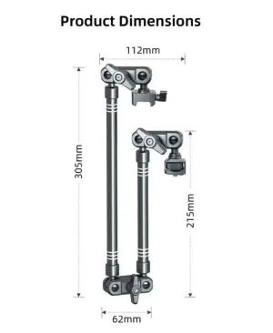 Leaplight phone stand for overhead photography, a desktop tripod for shooting and recording videos, VOLG live streaming, unboxing,and bird's-eye view. Expandable fill light. - LYX2 stand (single base only) + LYE18 Magic Arm